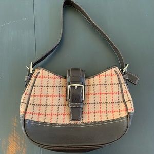 Coach Tweed & Leather Shoulder Purse